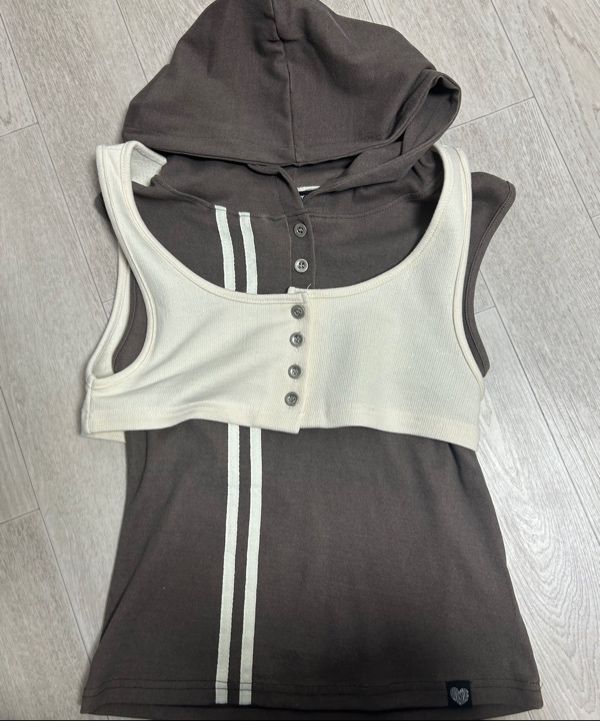 ★2025SS新作★LUV IS TRUE★IM HOOD LAYERED SET TOP MUSINSA | LUV IS TRUE IM HOOD LAYERED SET TOP(GRAY)