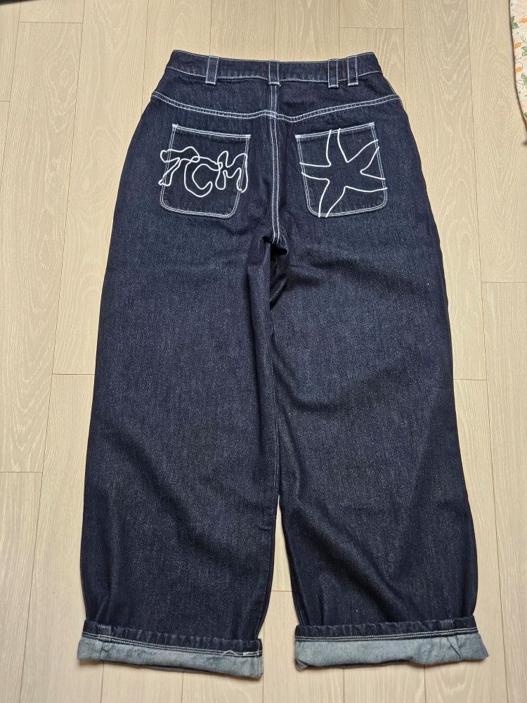 ◆25SS THE COLDEST MOMENT TCM back logo denim pants◆ MUSINSA | THE COLDEST MOMENT TCM back logo denim pants (navy)