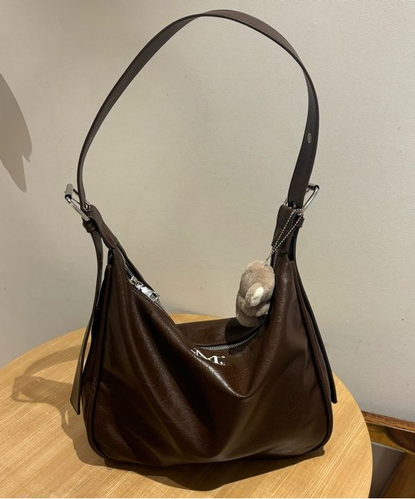 MUSINSA公式 | MUCENT Port Double Ringle Leather Shoulder Bag