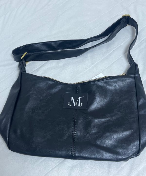 MUSINSA | MUCENT Merin Gold Line Leather Shoulder Bag Unisex