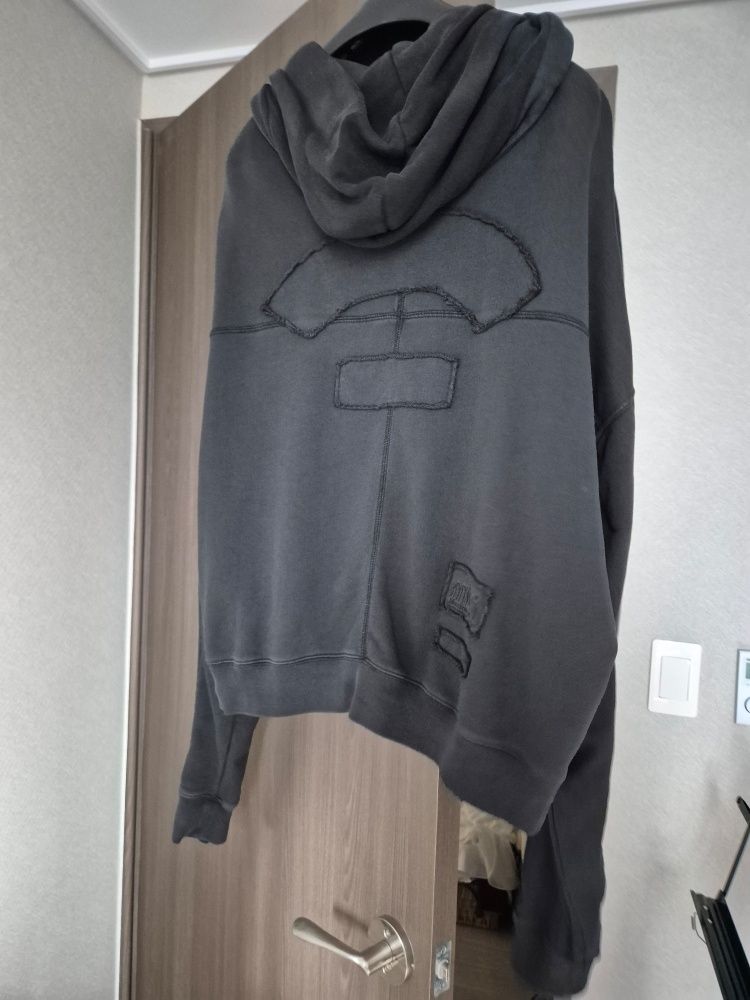 MUSINSA | NOMANUAL NM x MP HOODED ZIP-UP - WASHED BLACK