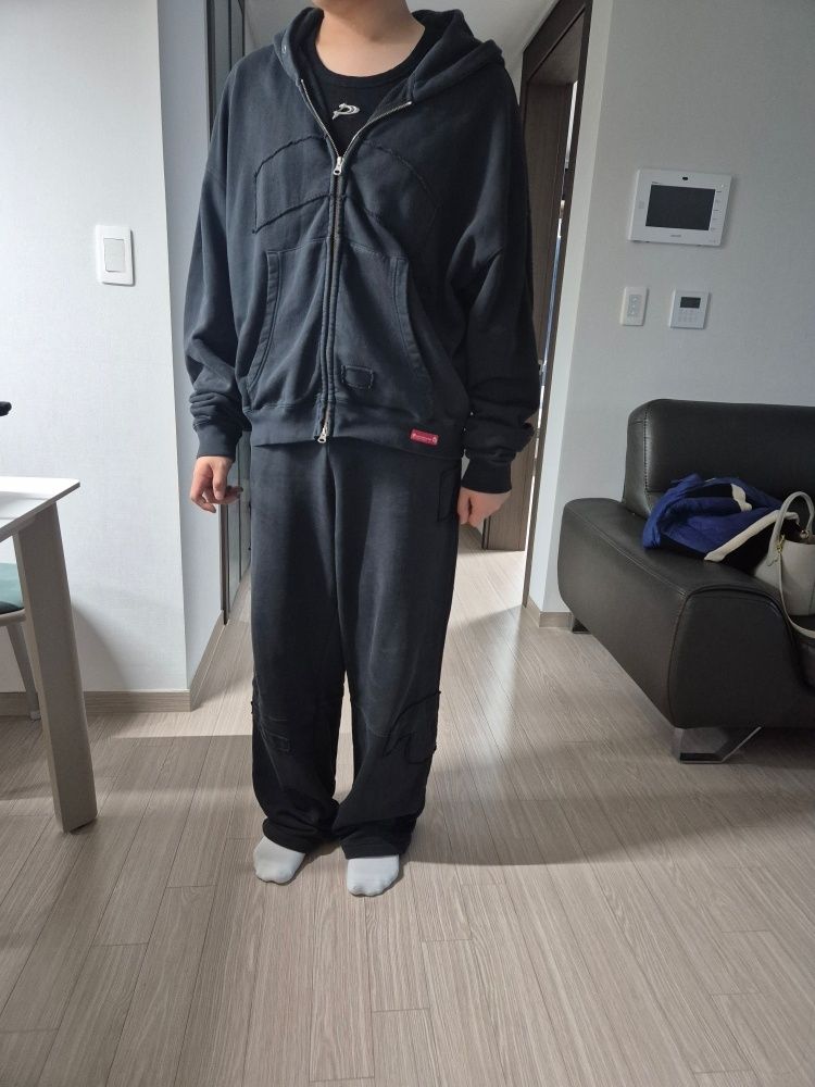 ◆NOMANUAL◆ NM X MP HOODED ZIPUP WASHED BLACK MUSINSA | NOMANUAL NM x MP HOODED ZIP-UP - WASHED BLACK