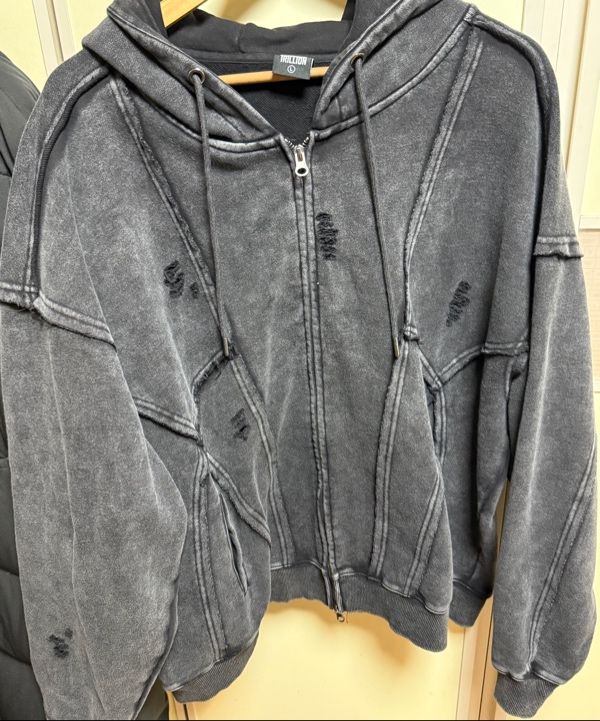 パーカー・フーディ TRILLION Overfit destroyed pigment hood zip up 5JH480 MUSINSA | TRILLION Overfit Destroyed Pigment Hooded Zip-Up [Red]