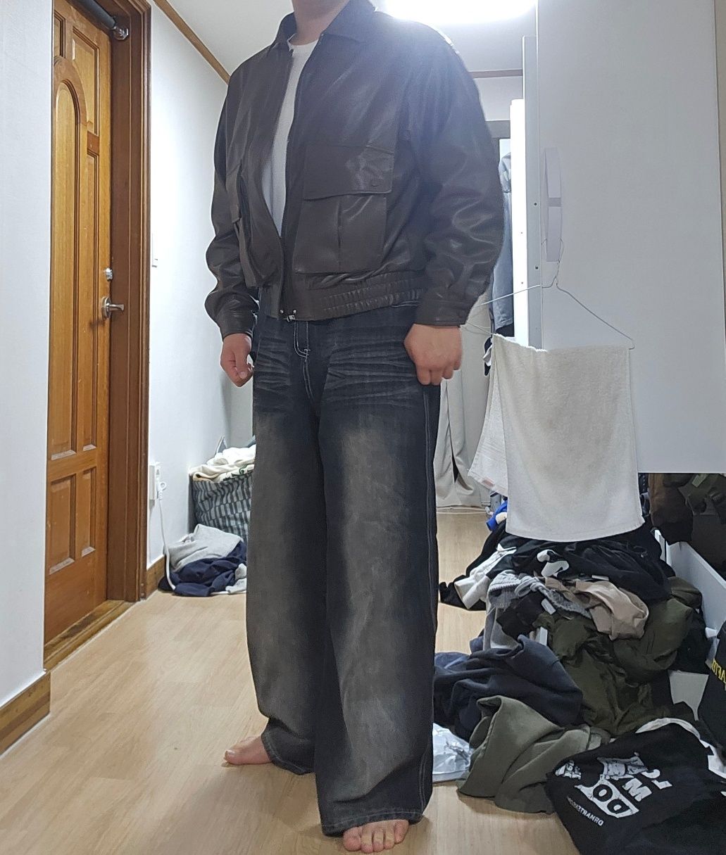 MUSINSA公式 | TRILLION Vegan Leather Two Pocket Blue Jean