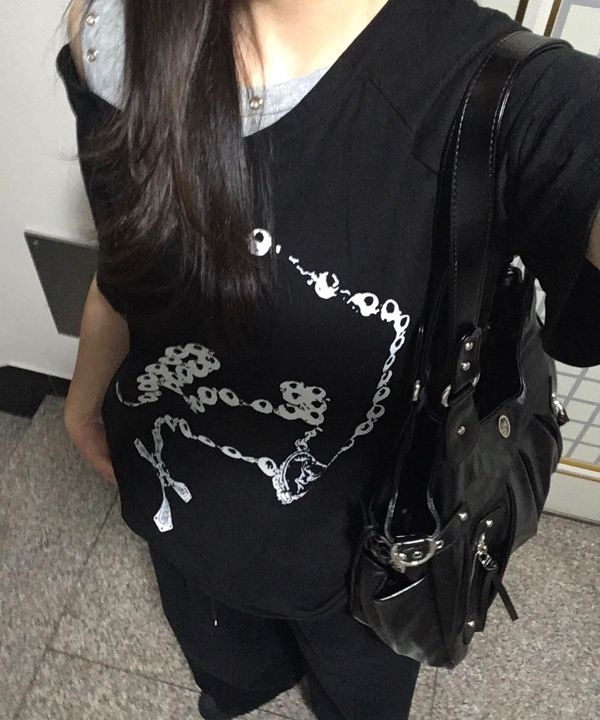 MUSINSA公式 | ILLIGO Amber Buckle Shoulder Bag Black
