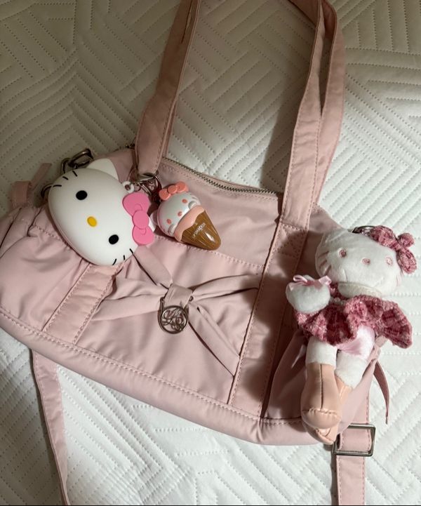 MUSINSA | ILLIGO Bow Forty Mini Duffel Bag Pink