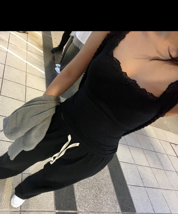 GLOWNY ♥ RUBY LACE CAMI /追跡付 RUBY LACE CAMI (BLACK) - GLOWNY