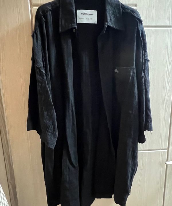 【NOMANUAL】25ss RAW EDGE H.S SHIRT MUSINSA | NOMANUAL RAW EDGE H.S SHIRT - BLACK