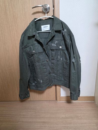 MUSINSA | NOMANUAL I.P DAMAGED JACKET - KHAKI GRAY