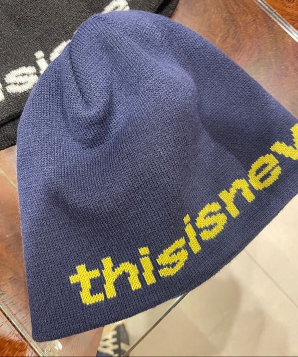 MUSINSA | thisisneverthat® SP-Logo No Cuff Beanie Navy