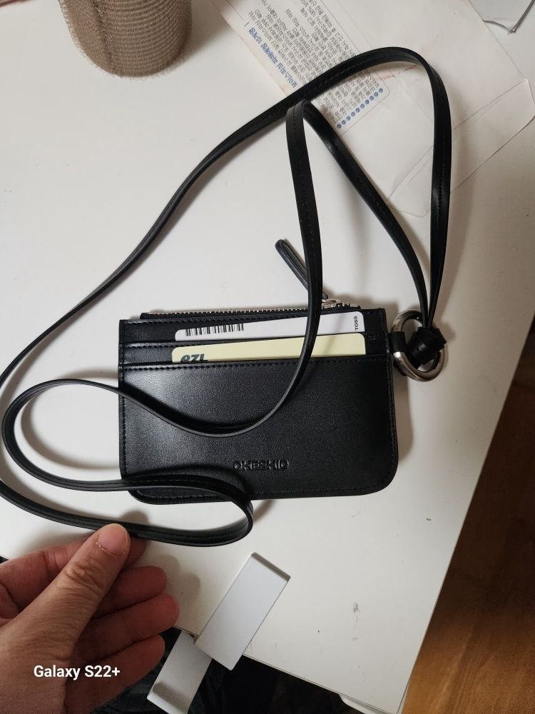 MUSINSA公式 | OHESHIO CROSS CARD WALLET, BLACK