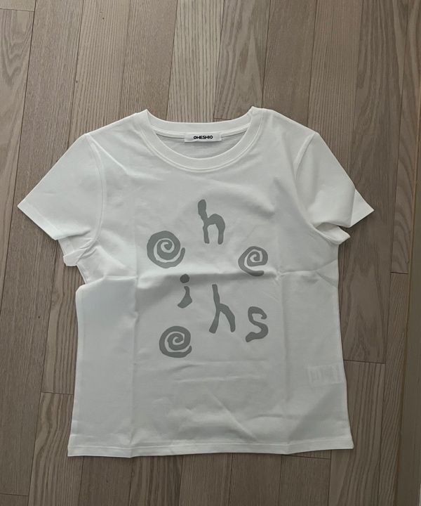 MUSINSA | OHESHIO LOGO SLIM T-SHIRT, WHITE
