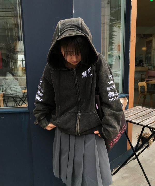 MUSINSA公式 | Honda Motorcycle Honda Racing Hoodie Cap Zip-up_Black