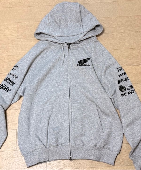 MUSINSA | HONDA MOTORCYCLE APPAREL Honda Racing Hoodie Cap Zip-up_Gray