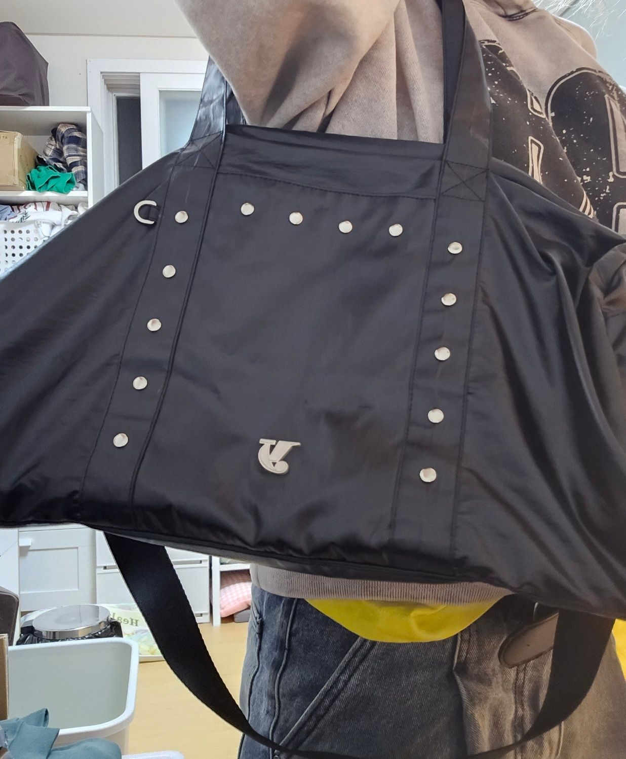 ★YEOMIM★ stud duffle bag oatmeal MUSINSA | YEOMIM stud duffle bag (oatmeal)