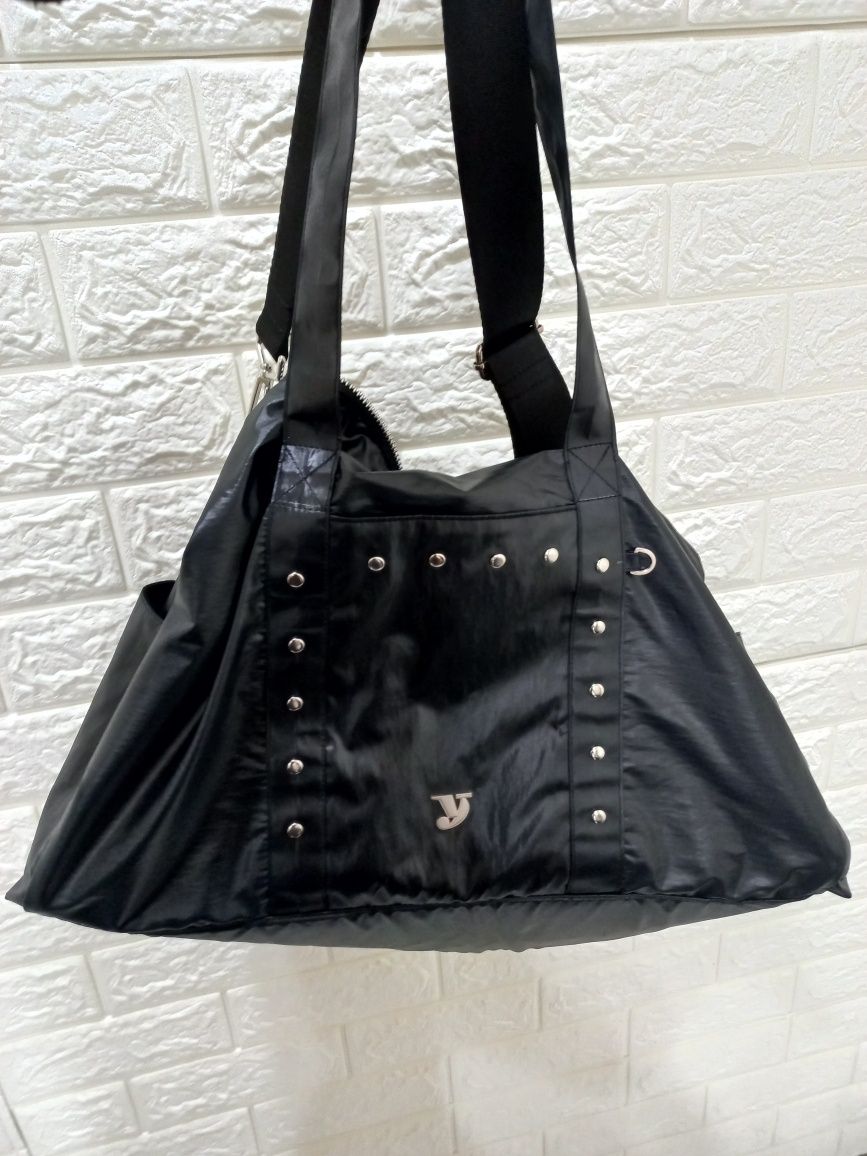 MUSINSA | YEOMIM stud duffle bag (cool grey)