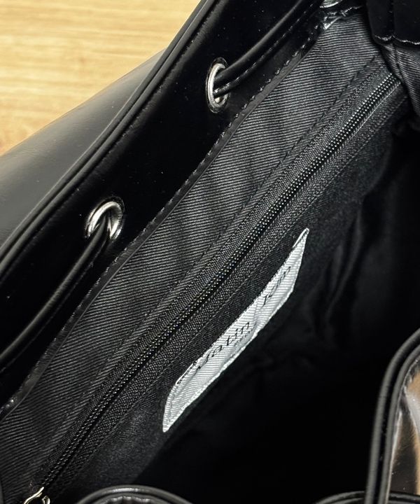 MUSINSA | MATIN KIM BUCKLE DETAIL BACK PACK IN BLACK