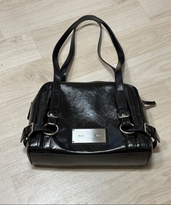 MUSINSA | MATIN KIM BIKER DETAIL SQUARE SHOULDER BAG IN BLACK