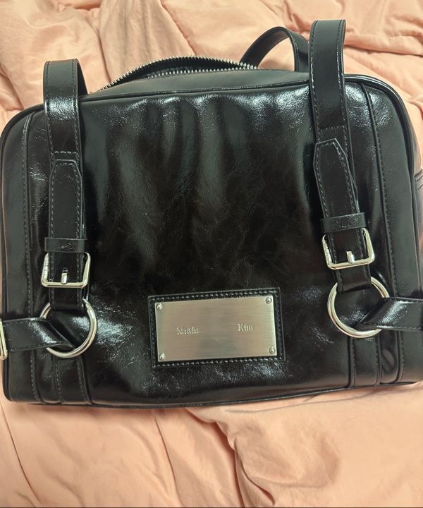 MUSINSA | MATIN KIM BIKER DETAIL SQUARE SHOULDER BAG IN DARK