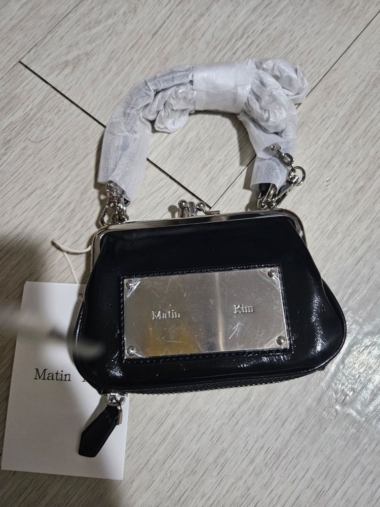 MUSINSA | MATIN KIM FRAME MINI WALLET BAG IN BLACK