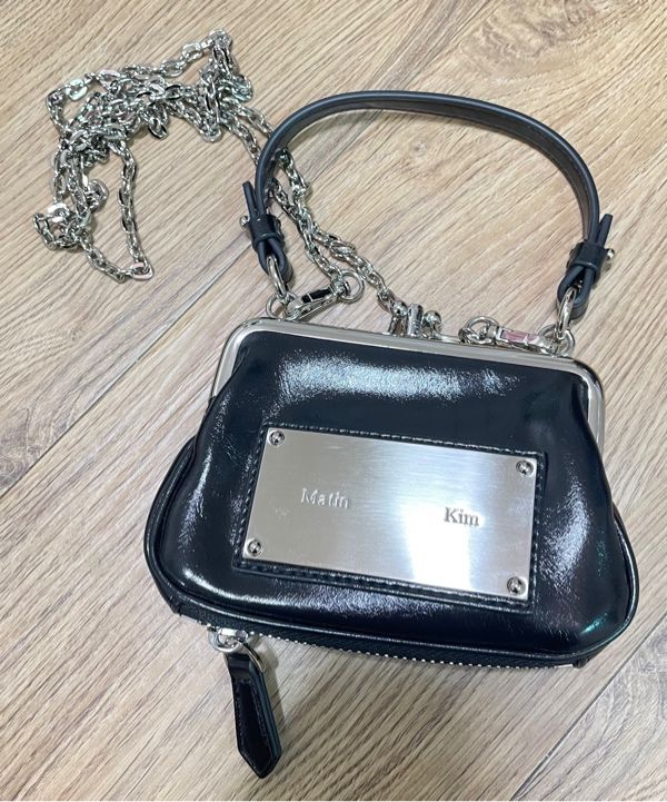 MUSINSA | MATIN KIM FRAME MINI WALLET BAG IN BLACK