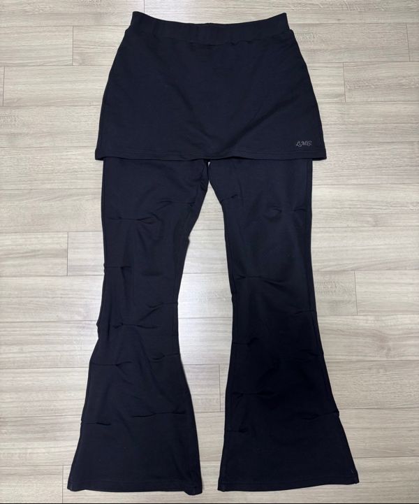 パンツ LMC WM SKIRT LAYRED SHIRRING SWEAT PANTS WM SKIRT LAYRED SHIRRING SWEAT PANTS charcoal - LMC | 엘엠씨
