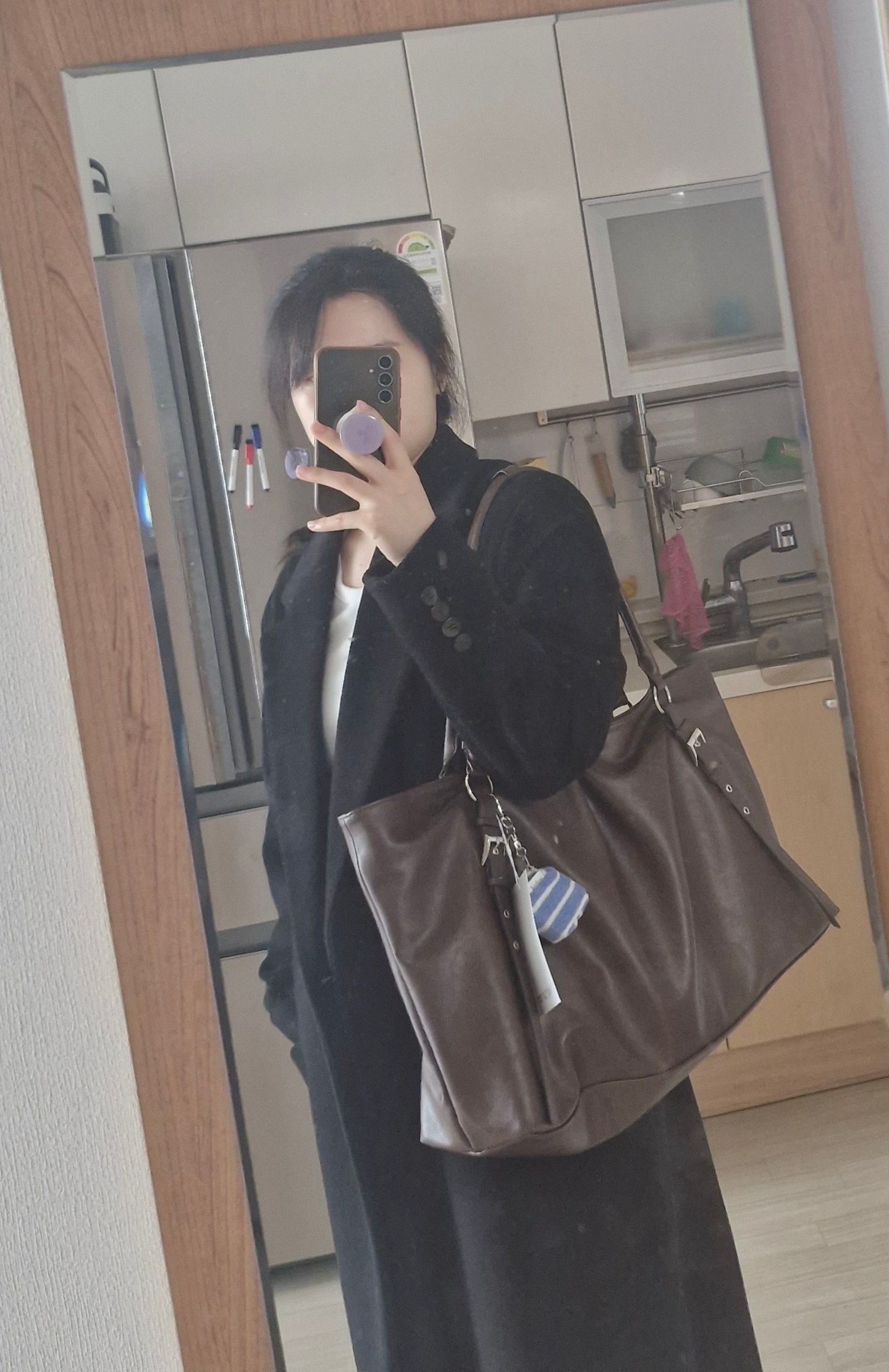 MUSINSA公式 | YEOMIM trapez bag (choco brown)