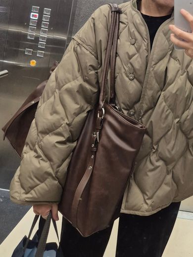 MUSINSA公式 | YEOMIM trapez bag (choco brown)