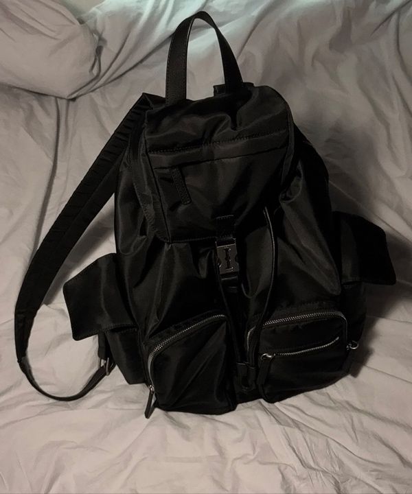 MUSINSA | VUNQUE Hey Double Pocket Backpack L Black