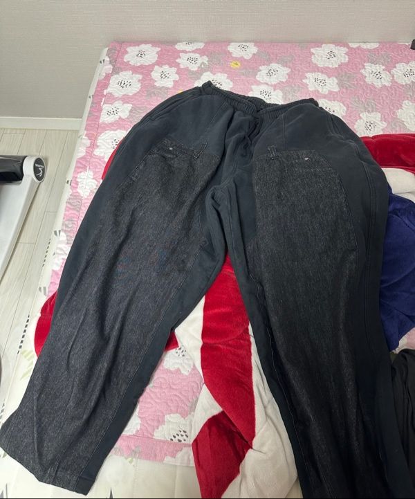 ANGLAN アングラン　バルーン　オーバーオール　ブラック　musinsa MUSINSA公式 | ANGLAN Denim Double Sweat Balloon Pants - Black