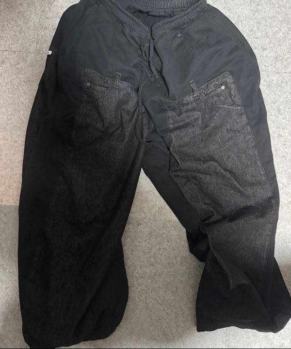 MUSINSA公式 | ANGLAN Denim Double Sweat Balloon Pants - Black