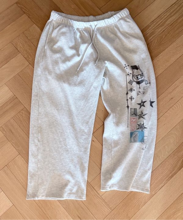 MUSINSA公式 | TOOMUCHTAX PRINTED WAFFLE PANTS (IVORY)