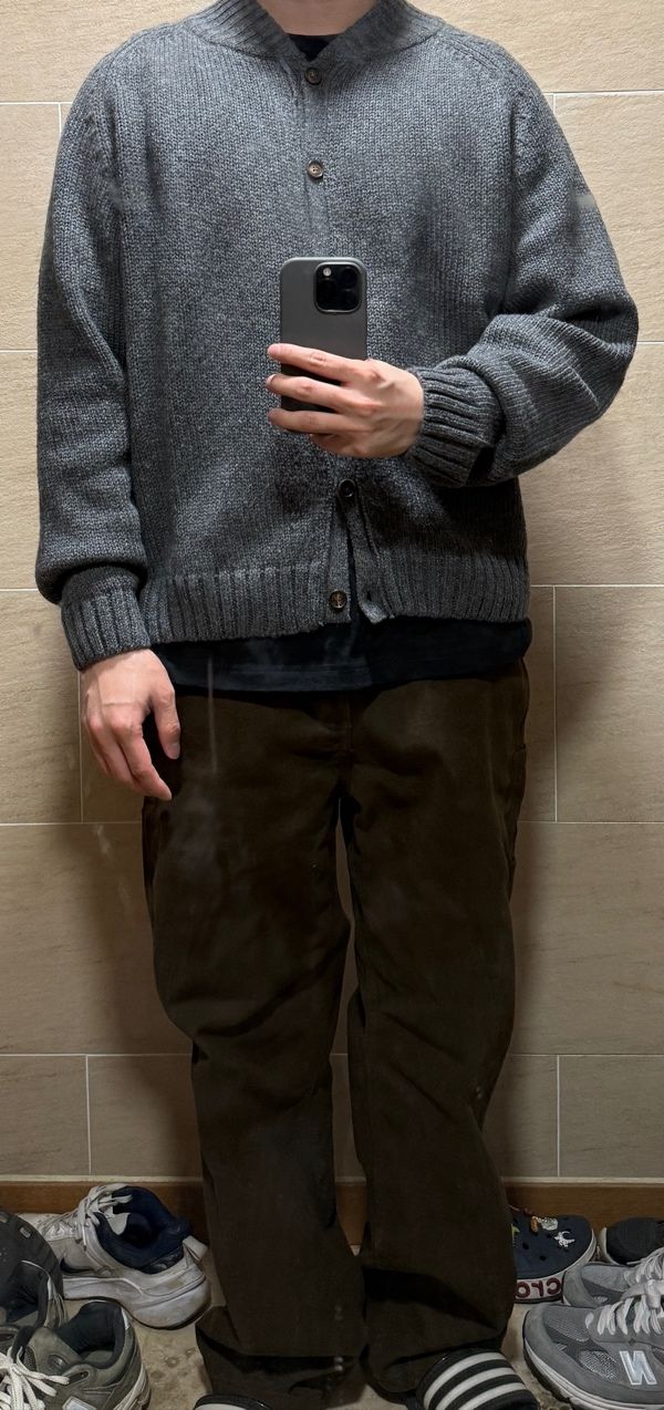 MUSINSA | Havehad Fine Wool Baseball Cardigan (Olive)