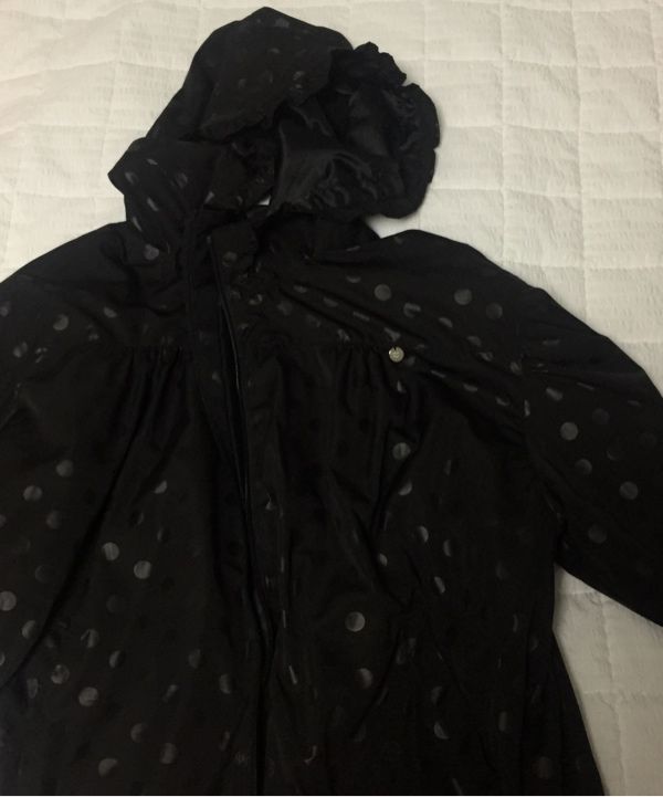 MUSINSA公式 | RONRON DOT PENDANT FRILL HOODIE WIND JUMPER BLACK