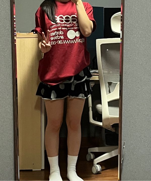 ◆RONRON◆ BIG DOT CANCAN RUFFLE PANTSKIRT BLACK RONRON DOT CANCAN RUFFLE LAYERED PANTSKIRT BLACK – SeoulSeoul