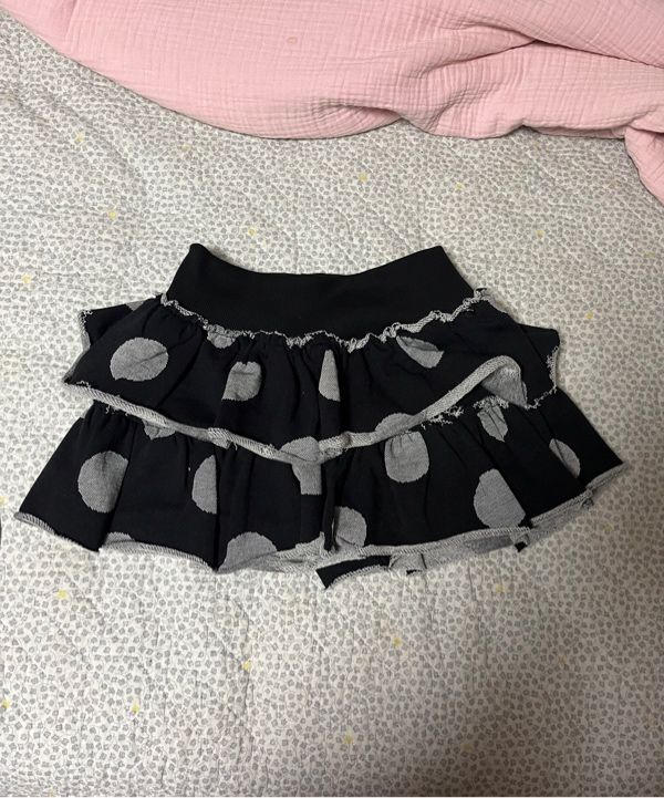 MUSINSA | RONRON BIG DOT CANCAN RUFFLE PANTSKIRT GREY