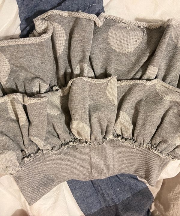 MUSINSA公式 | RONRON BIG DOT CANCAN RUFFLE PANTSKIRT GREY