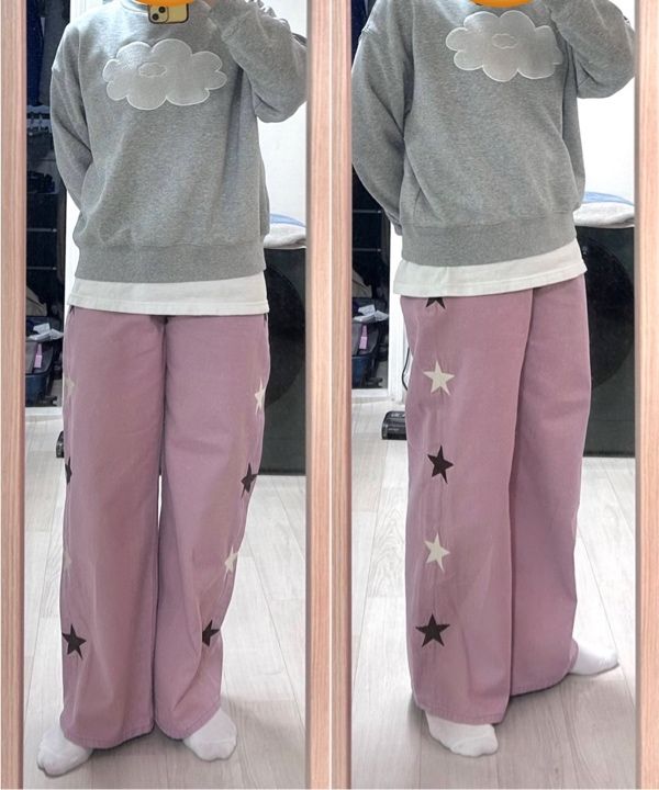 MUSINSA | WAI KEI Star Denim Pants Yellow Washed Light Blue