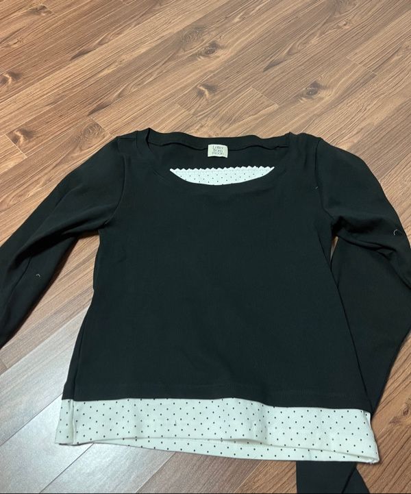 MUSINSA | LETTER FROM MOON Miel Dot Layered T-Shirt (Black)