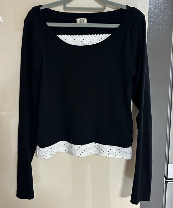 LETTER FROM MOON ♥ Miel Dot Layered T-Shirt MUSINSA | LETTER FROM MOON Miel Dot Layered T-Shirt (Black)