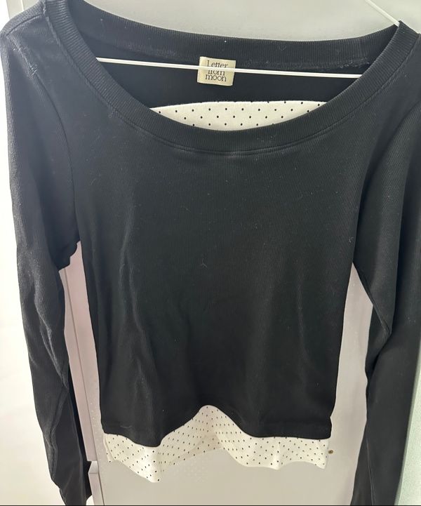 LETTER FROM MOON ♥ Miel Dot Layered T-Shirt MUSINSA | LETTER FROM MOON Miel Dot Layered T-Shirt (Black)