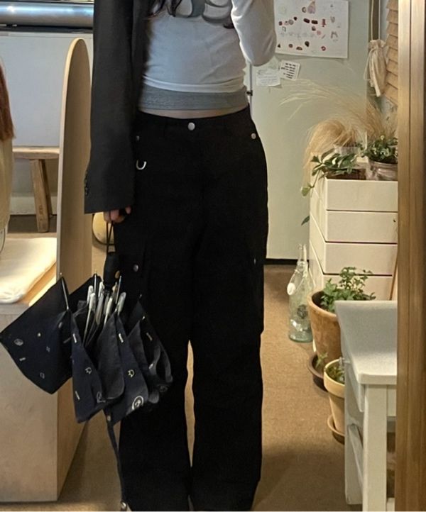 ◆ROCKCAKE◆ Open Pocket Cargo Pants Charcoal MUSINSA | ROCKCAKE Open Pocket Cargo Pants - Charcoal