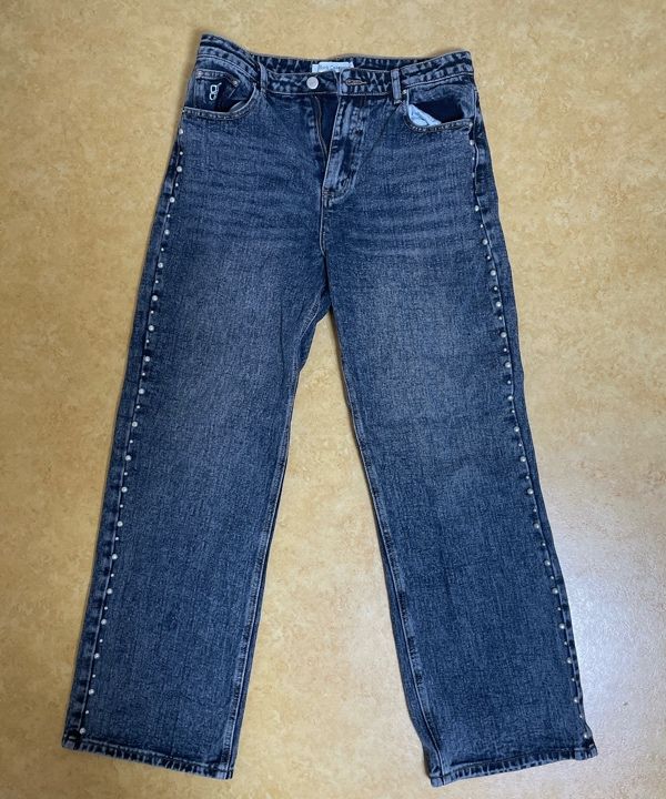 ◆ROCKCAKE◆ Studded Line Point Jeans Blue MUSINSA | ROCKCAKE Studded Line Point Jeans - Blue