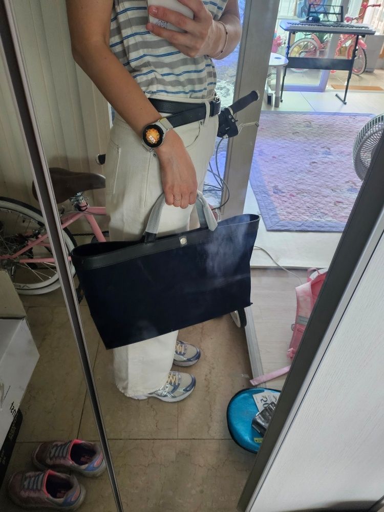 ★Dunst★ CANVAS LEATHER TOTE BAGUDBA5E213NAVY BLACK MUSINSA | DUNST FOR WOMEN CANVAS LEATHER TOTE