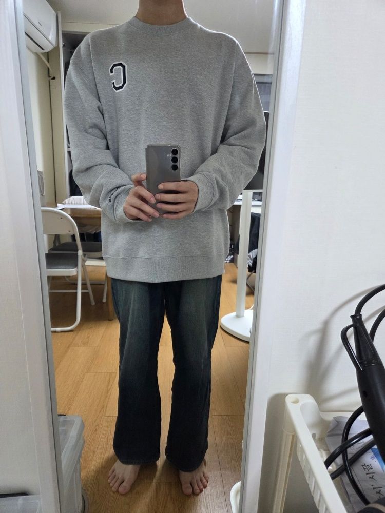 スウェット・トレーナー COVERNAT Emblem Logo Man to Man Melange Gray MUSINSA | COVERNAT Small Arch Logo Man to Man Melange Gray