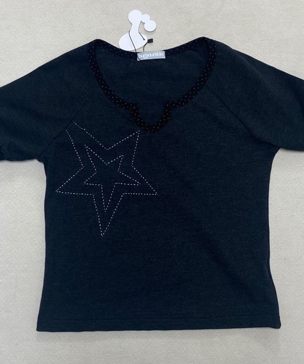 【hug your skin】25ss Star stitched top MUSINSA | HUG YOUR SKIN Star Stitch Top (Grey)