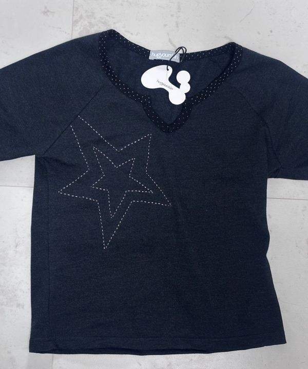 【HUGYOURSKIN】Star Stitch Top (Charcoal) MUSINSA | HUG YOUR SKIN Star Stitch Top (Charcoal)