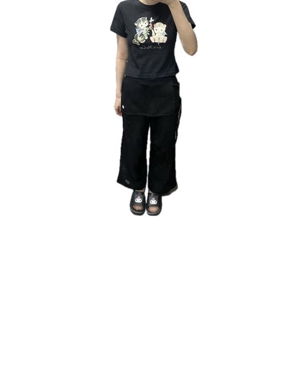 MUSINSA | HUG YOUR SKIN Skirt Layered Pants (Black)