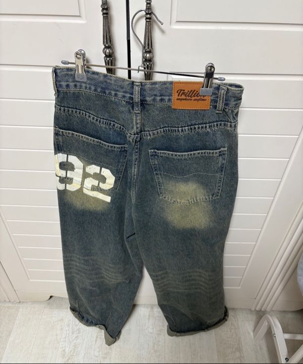 MUSINSA | TRILLION Front Washing Wide Denim Pants_YELLOW BLACK