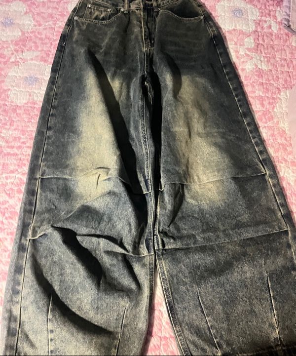 ★人気★【TRILLION】★FRONT WASHING WIDE DENIM PANT.S★ MUSINSA公式 | TRILLION Front Washing Wide Denim Pants_NORMAL